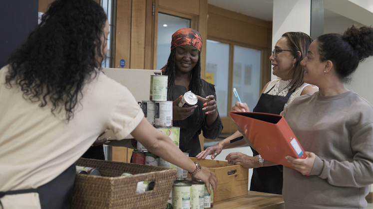 Community volunteers working together